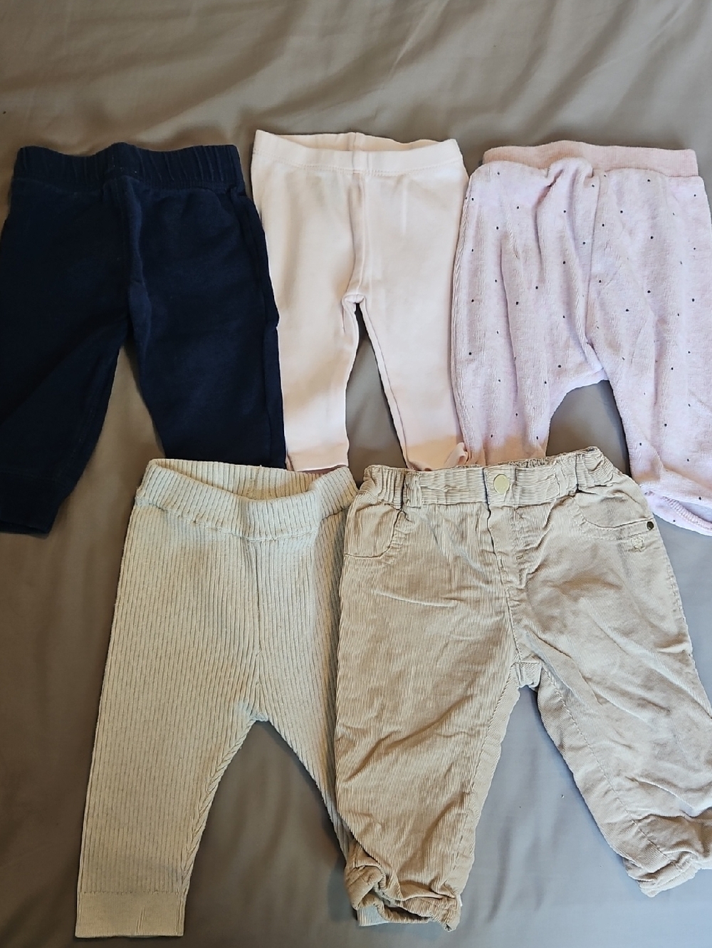 Pack Of 3-6m Girls' Bottoms - Long Pants & Leggings